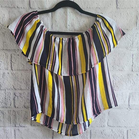 Forever 21 Contemporary Ruffle Off Shoulder Top SZ S NWT - Picture 3 of 8